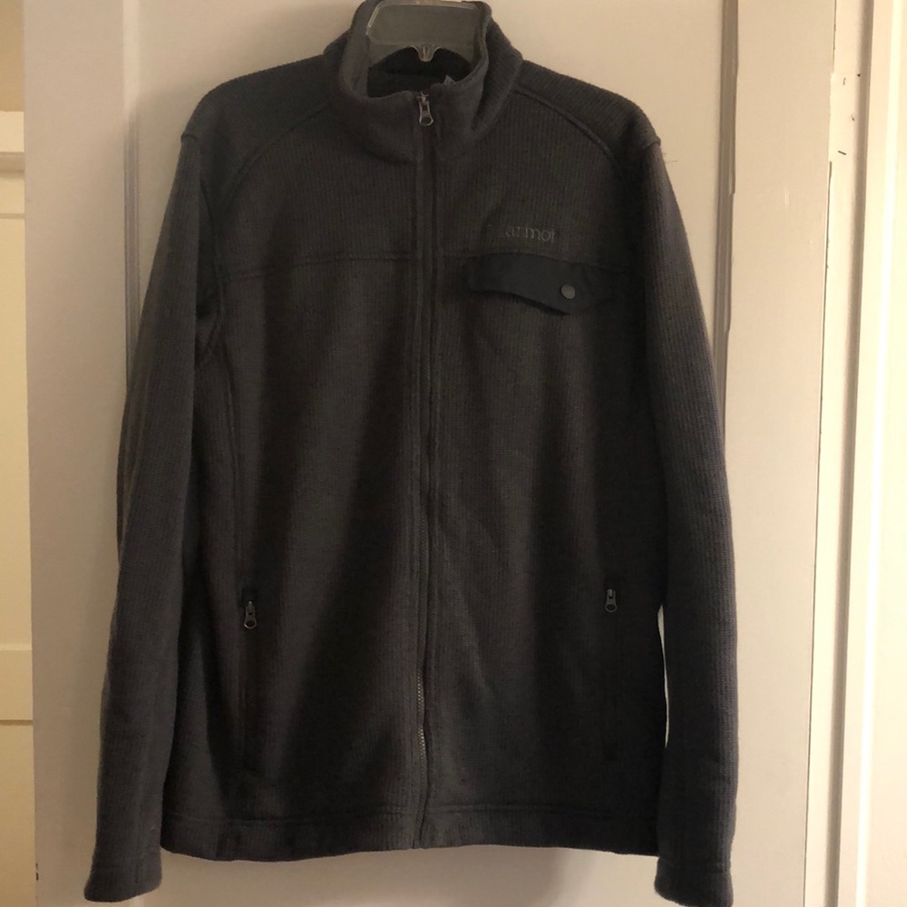 Marmot men’s gray fleece zip up jacket